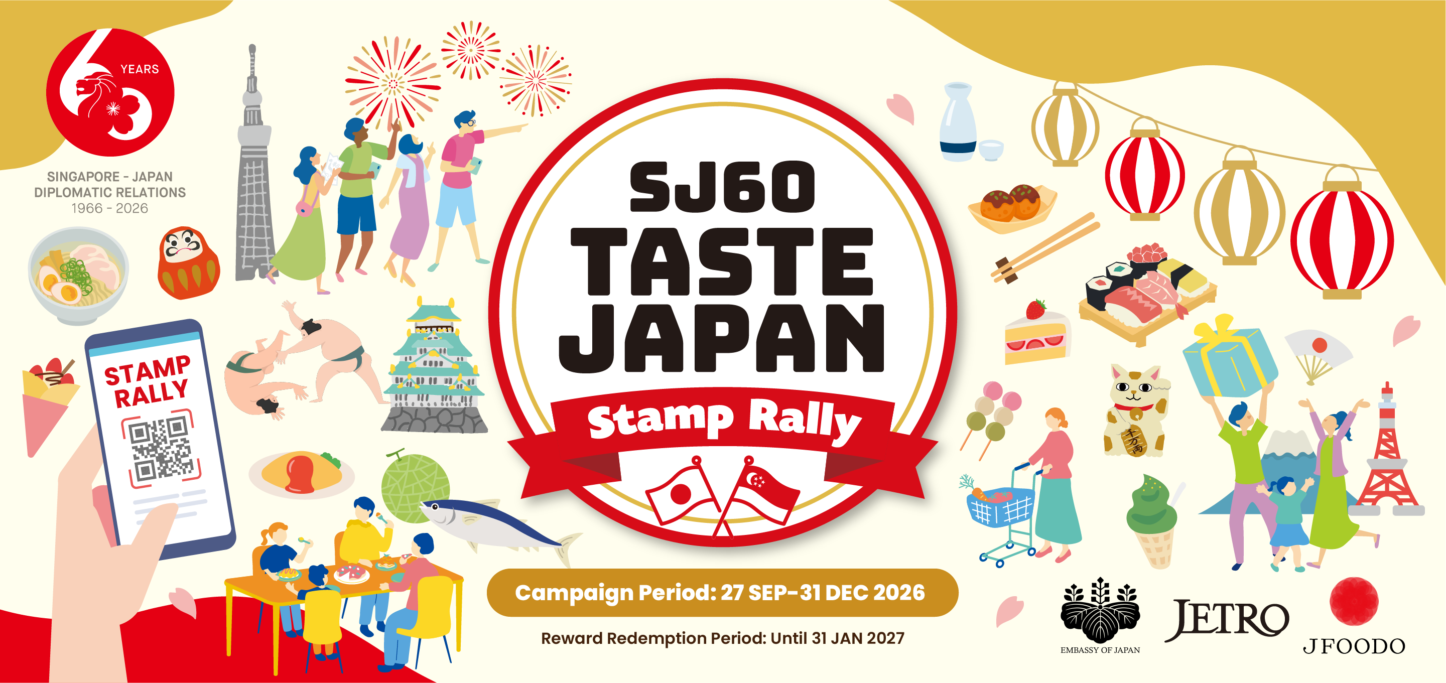SJ60 TASTE JAPAN Stamp Rally — Campaign Period: 27 SEP–31 DEC 2026, Reward Redemption Period: Until 31 JAN 2027